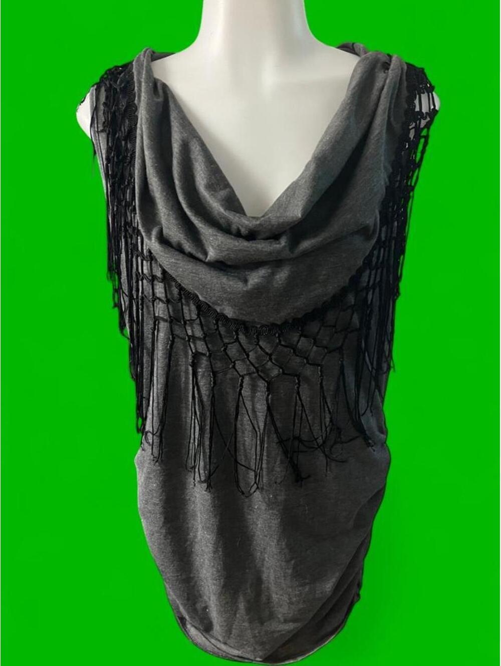 Venus Women's Grey and Black Blous